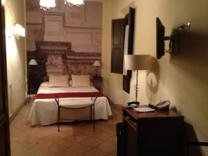 My lovely room at the Casa del Capitel Nazari. It is a restored 16-century Renaissance palace.