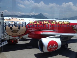 The cartoonish Air Asia plane I took to Malaysia.